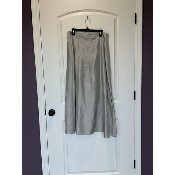 JS Collections A-Line Maxi Skirt Silver Gray Size 14 - Picture 3 of 7